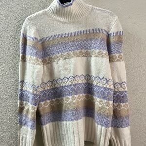 ASPEN Purple and Tan turtleneck sweater